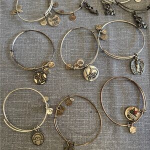 Lot of 10 Alex and Ani Mixed Metal Charm Bracelets
